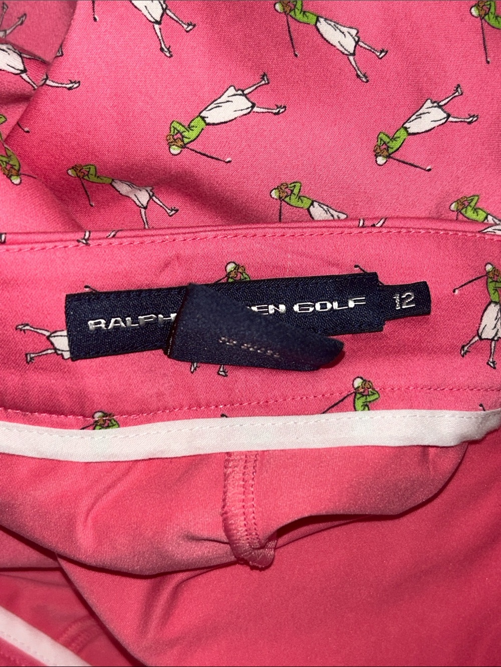 Ralph Lauren Pink Mini Skirt with White & Green Motif - Picture 5 of 9